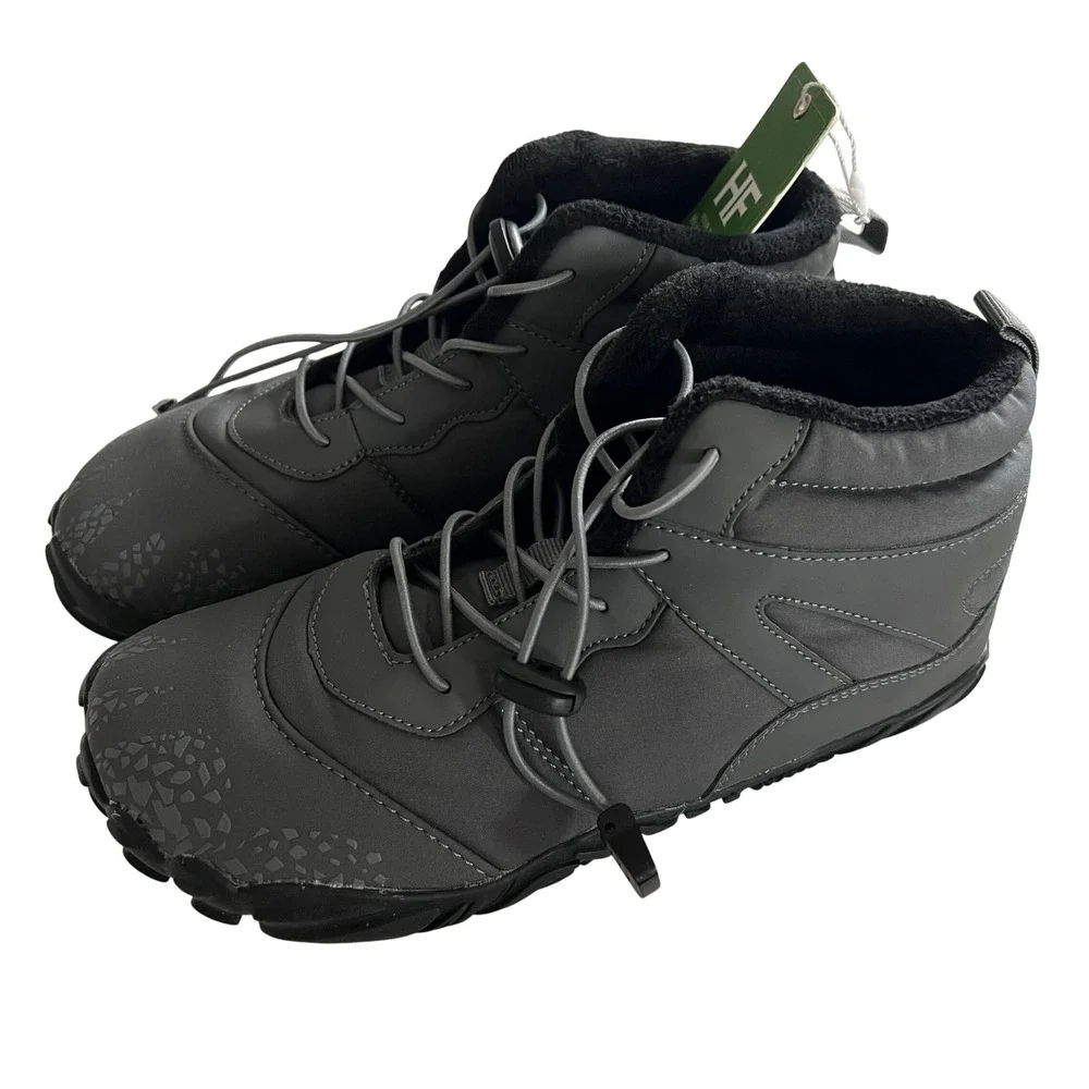 Healthy Freedom Barefoot Winter Boots Womens 36 Gray Faux Fur Lined Minimalist